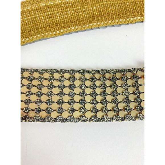 *Vintage Gold Mermaid Waist Belt Elastic Stretch Metal Flower Buckle main image 5